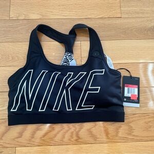 Nike Black Sports Bra with White Lettering